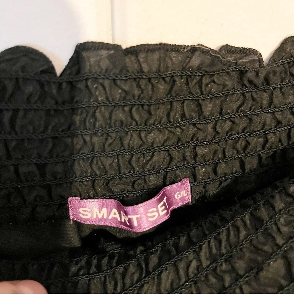 Vintage Smart Set Grey Black and Pink Strapless Dress. Size Large. - Picture 8 of 10